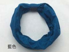 新品 未使用 幅広ヘアバンド ターバン 【藍色】3点まで同梱可能 髪留め
