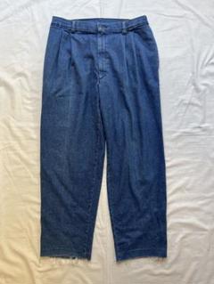 古着 デニムタックパンツ 切りっぱなし デニムスラックス ストリート