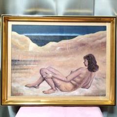 山本英二、絵画、油彩１０号、裸婦、美人画しなりT、真作、肉筆 最後写真新品額縁 裸婦、美人画、6号、しなりS、山本英二、真作、肉筆、高級額縁
