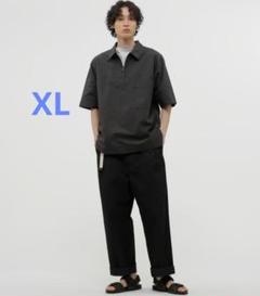 未使用に近い　MHL 今季 25SS コットン　パンツ　黒　ＸＬ