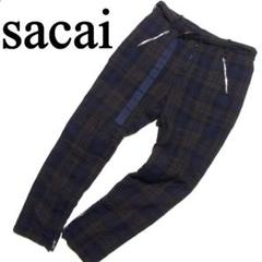 新作揃え 20AW sacai 20-02347M パンツ チェック ウール 縮絨 サカイ パンツ