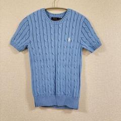 Polo Ralph Lauren 半袖ニット M ライトブルー 新品Polo Ralph Lauren 半袖ニット ライトブルー US M