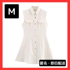【完売品】ZARA クレープミニワンピース XS 新品 エクリュ 完売品】ZARA ノースリーブクレープミニワンピース XS 新品