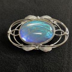 バタフライウィング クリノリンレディ モルフォ蝶ブローチ 1920年代英国製 幻想的なモルフォ蝶アンティークブローチ