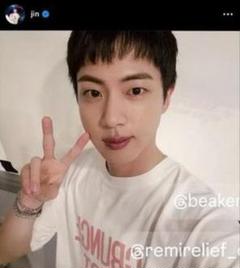 BTS ジン Jin 着用 Tシャツ REMI RELIEF Mサイズ 未開封 BTS JIN着 レミリーフ HARD SP加工 天竺 BIG Tシャツ GRUNGE