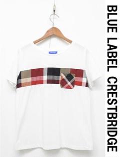 W171/BLUE LABEL CRESTBRIDGE Tシャツ チェック 白