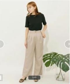 リネンレーヨン ワイドストレートパンツ