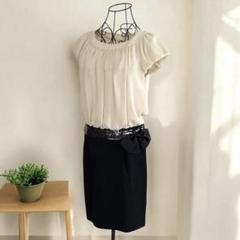 EPOCA THE SHOP エポカ ワンピース 38 ブラック×ベージュ結婚式