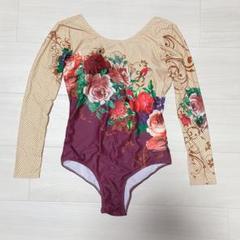 シャンディニー レオタード バレエ 長袖 花柄 フラワーモチーフ L