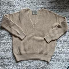 フォンデル＊ふわふわ起毛感 カシミヤ100% クルーネックリブニット＊アイボリー フォンデル＊ふわふわ起毛感 カシミヤ100% クルーネック