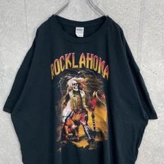 GILDAN ROCK LAHOMA スカル　アニマル　ロックブラックTシャツ