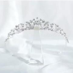 高品質クリスタルティアラ王冠ヘアクセサリーブライダルウェディング結婚式aのサムネイル