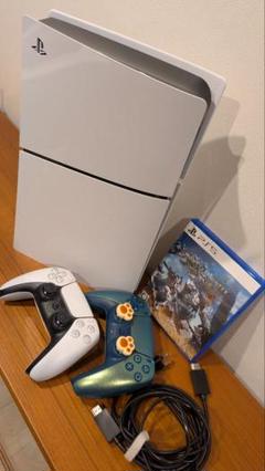 【値引中】PS5(ドライブ付き)本体+純正コントローラー2つ+モンハンセット