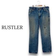 ラスラー RUSTLER ダメージ加工 ブルーデニム【36×32】