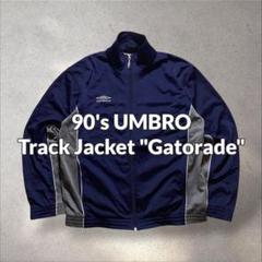 90s UMBROトラックジャケット刺繍ロゴ企業ロゴゲータレード紺灰Y2Kテック