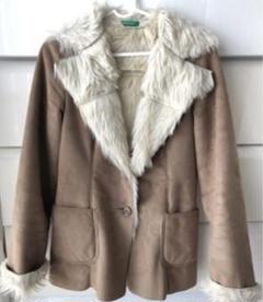 美品♡ 【ユナイテッドカラーズオブベネトン】 ロングコート (42) 黒 ファー 2025年最新】UNITED COLORS OF BENETTON 毛皮・ファーコートの