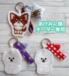 専用　ハンドメイド　刺繍　ビジョンフリーゼ　ストラップ　ミニバッグキーホルダー付