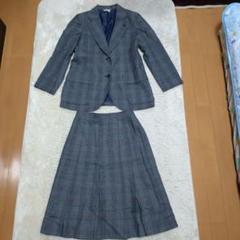 ヴィンテージ【レナウン】制服系チェック スカートセットアップ　レトロ Mサイズ