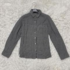 Rafurila チェック柄長袖シャツ チェックシャツ ボタン　モノクロコーデ