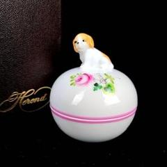 未使用保管品　ヘレンド ウィーンの薔薇　犬　ミニ　小物入れ ボンボニエール　箱付 未使用保管品 ヘレンド ウィーンの薔薇 犬 ミニ 小物入れ ボンボ