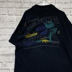 USA製90sヴィンテージTシャツ！シングルステッチ　ブラック半袖古着L714