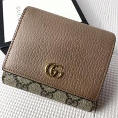 美品　GUCCI グッチ　近年モデル　二つ折り財布　GGマーモント レザー