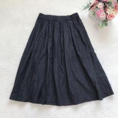 スローブイエナ ひざ丈フレアスカート シンプル ベーシック カジュアル 無地 紺