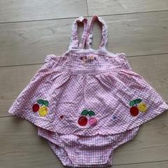 【美品】MIKI HOUSE チェック柄 カバーオール　ロンパース　85cm