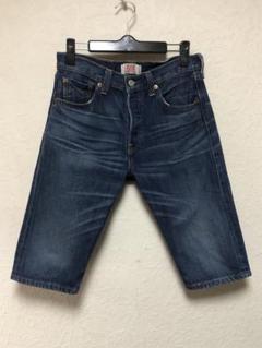希少 90s米国製 Levi's 501 赤文字 ブラックデニム W28 L30 90s USA製 Levi'sリーバイス 501 カットオフ 先染め ブラック