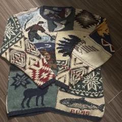 90'S POLO ポロ ラルフローレン ネイティブ柄 パッチワーク ニット
