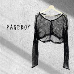 PAGEBOY ページボーイ　ネット クロップド トップス ブラック 黒