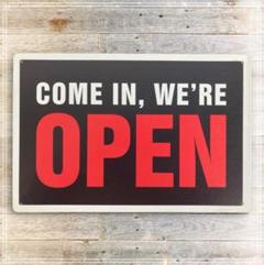 新品未使用　雑貨　カフェバー　店舗　飲食店　インテリア　ブリキ看板　 OPEN