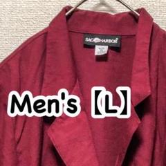 HN19【US輸入】シャツジャケット【メンズL相当】レッド