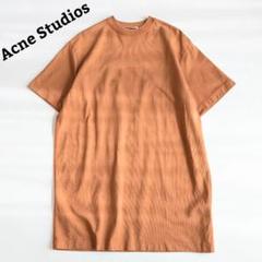 アクネストゥディオズ ロゴTシャツドレス XS オレンジ 半袖 ゆったりめ