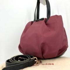 サマンサタバサ ニューヨーク 2way ショルダーバッグ ハンド レザー 赤系