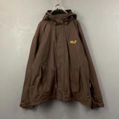 【人気】JackWolfskin マウンテンパーカー　刺繍ロゴ　2XL 黒 ジャックウルフスキン(JackWolfskin) メンズマウンテンパーカー