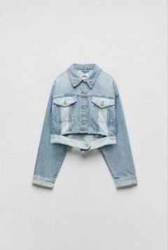 【ZARA】TRF ストラス デニムジャケット 8197/079/400 ZARA】TRF ストラス デニムジャケット 8197/079/400 (ZARA
