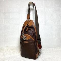 希少★ Daniel&Bob EDIFICE別注　ボディバッグ　オールレザー 美品】ダニエル&ボブ ボディバッグ オールレザー ネイビー EDIFICE