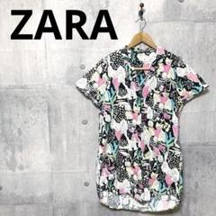 ZARA ザラ レディース 総柄半袖シャツワンピース