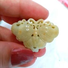 天然石アマゾナイト蝶々パーツ