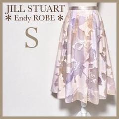 ジルスチュアート エンディローブ アデルフラワープリントタックスカート レース