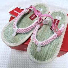 新品未使用☆miki HOUSE ピンク草履 サンダル ストラップ 16cm