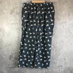 Z3756古着　チェックパンツ　パジャマパンツ　緑　紺　柄　90s Y2K