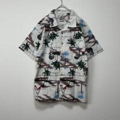 総柄　半袖シャツ　Lサイズ　アロハ　オシャレボタン
