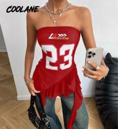 新品未使用・美品SHEIN 赤 ベアトップ・チューブトップ XS