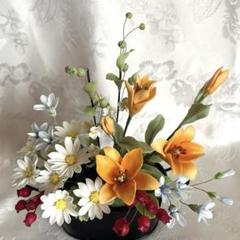 樹脂粘土　寄せ植え　ハンドメイド