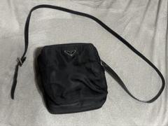 PRADA ブラックナイロンショルダーバッグ