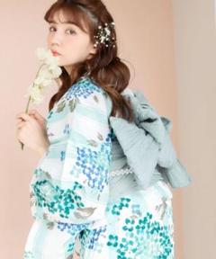 Dita(ディータ) 浴衣セット 『湊色の夏紫陽花』 水色 白系