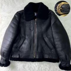 美品/希少 schott フライトジャケット　B-3 ブラック　ロゴ金具　44 美品/希少 schott フライトジャケット B-3 ブラック ロゴ金具 44