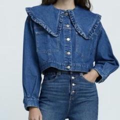 【送料込】 春秋冬 ZARA ミディアム デニムジャケット ピーターパンカラー ジャケット・アウター